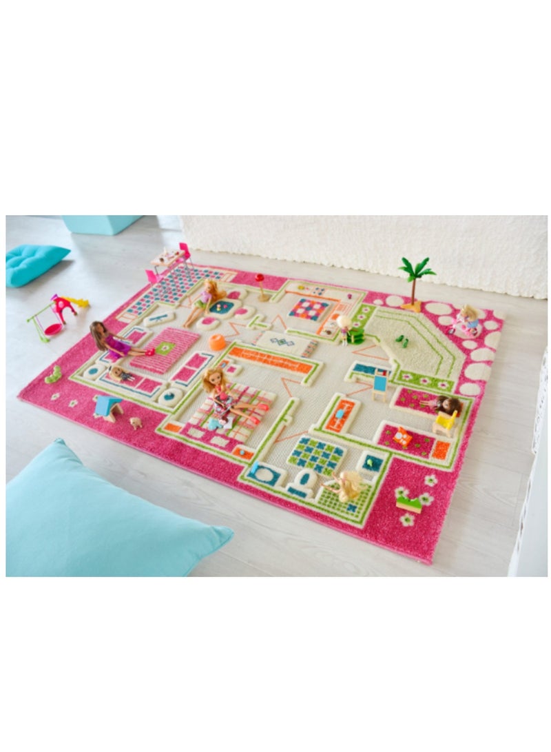 IVI 3D Play Carpet Playhouse - Medium | Pink | Activity Playmat for Kids & Children | Bedroom, Living Room, Nursery Rug | Polypropylene | Foldable | 150 cm x 100 cm - Image 3